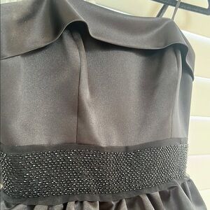 BCBG Black Tiered Ruffled Mini Dress Spaghetti Strap